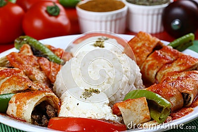 Turkish Beyti Kebap Stock Photo