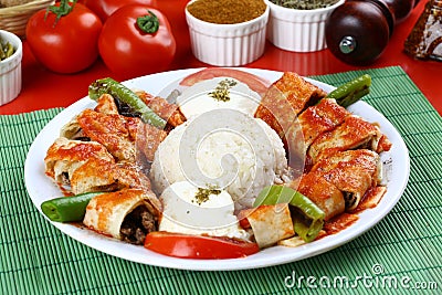 Turkish Beyti Kebap Stock Photo