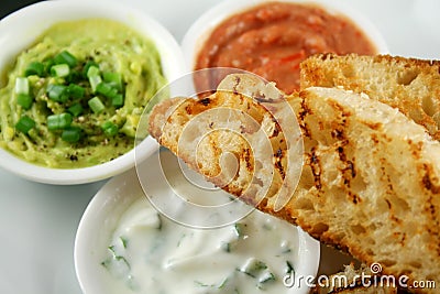 Turkish Bread And Dips 6 Stock Photo