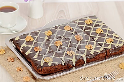 Turkish cake from Turkish cuisine browni Stock Photo