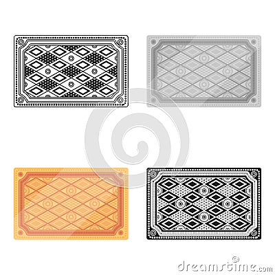 Turkish carpet icon in cartoon style on white background. Turkey symbol stock vector illustration. Vector Illustration