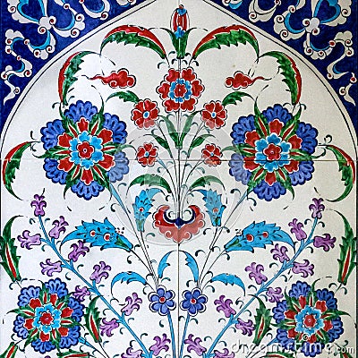 Turkish ceramic tiles oriental pattern Stock Photo