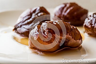 Turkish Chestnut Dessert / Kestane Sekeri Stock Photo