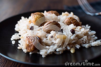 Turkish Chestnut Rice / Kestaneli Pilav Stock Photo