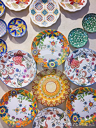 Turkish chinaware in Grand Bazaar Stock Photo