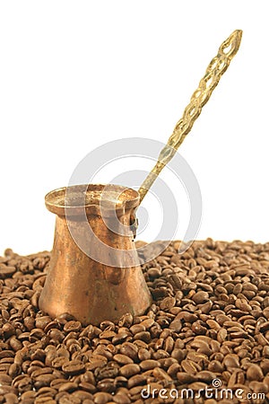 Turkish Coffee Cezve or Ibrik Stock Photo