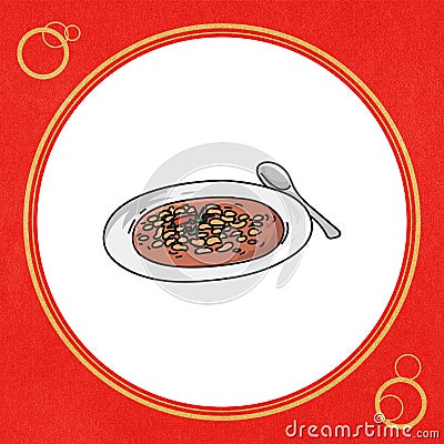 Turkish culture for Circle to Haricot Bean Cartoon Illustration
