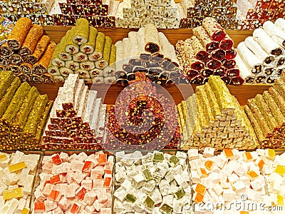 Turkish delights in Grand Bazaar - Istanbul Turkey Stock Photo