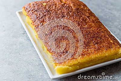 Turkish Dessert Baked Cheese halva / Peynir Helvasi Stock Photo