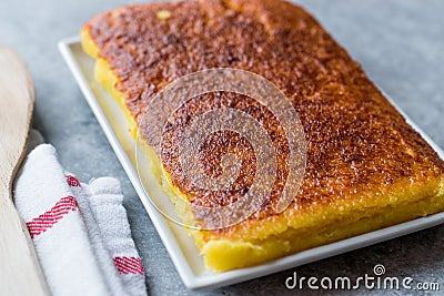 Turkish Dessert Baked Cheese halva / Peynir Helvasi Stock Photo