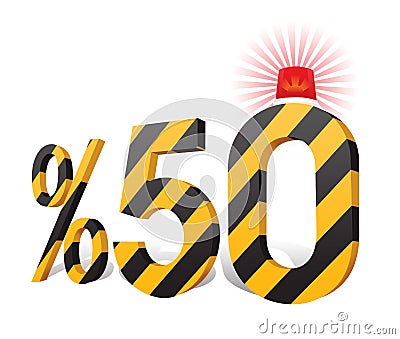 % 50 Turkish Discount Scale Percentage. Stock Photo