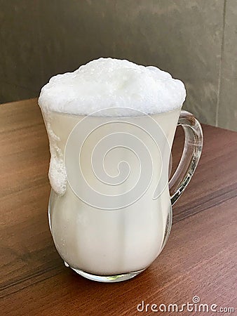 Turkish Drink Ayran or Kefir / Buttermilk made with yogurt. Stock Photo