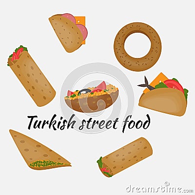 Turkish Fast food, Traditional street food, Turkish cuisine. Stock Photo