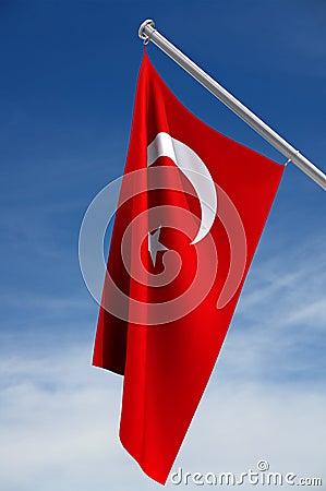 Turkish flag Stock Photo