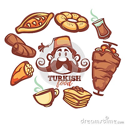 turkish food Vector Illustration