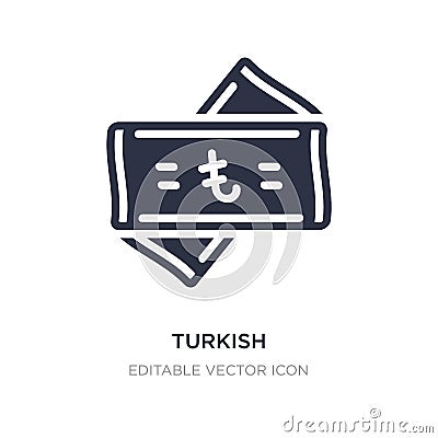 turkish icon on white background. Simple element illustration from Commerce concept Vector Illustration