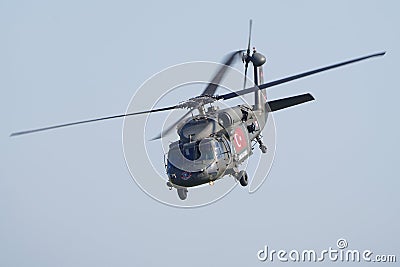 Turkish Jandarma Force Sikorsky S-70 displayed at Istanbul Ataturk Airport during Teknofest Istanbul, Turkiye Editorial Stock Photo