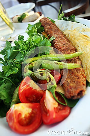 Turkish Kebab - Adana Kebab Stock Photo