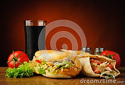 Turkish kebab and shawarma Stock Photo