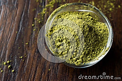 Turkish Kina Henna Powder or Matcha Tea Stock Photo