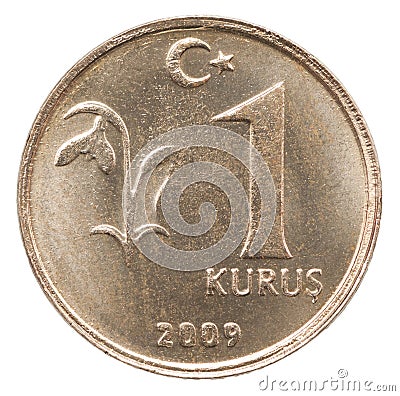 Turkish kurush coin Stock Photo