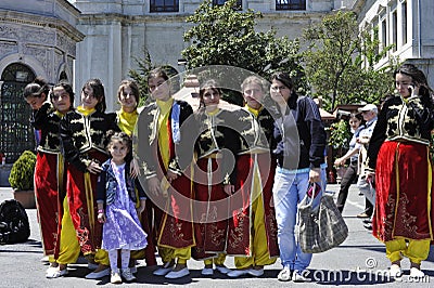 Turkish Ladies in Traditional Clothes Editorial Stock Photo