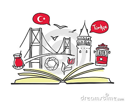 Turkish language. Vector Illustration