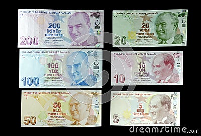 Turkish Liras Stock Photo