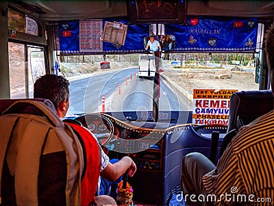 Turkish local bus in Kemer, Antalya Editorial Stock Photo