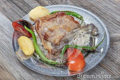 Turkish Meat Food Kebab Lamb Tandoori - Kuzu Tandir Kebap Stock Photo