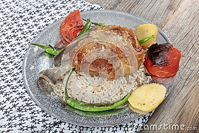 Turkish Meat Food Kebab Lamb Tandoori - Kuzu Tandir Kebap Stock Photo