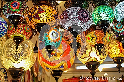 Turkish mosaic lamp Stock Photo