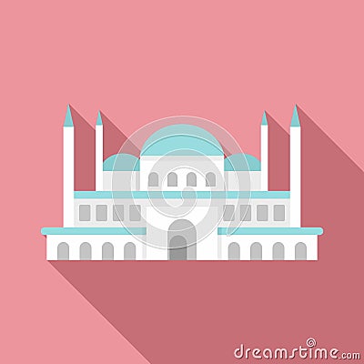 Turkish mosque icon, flat style Vector Illustration