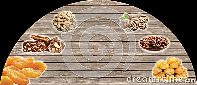 Turkish nuts, Turkish Speak:kuruyemis. Stock Photo