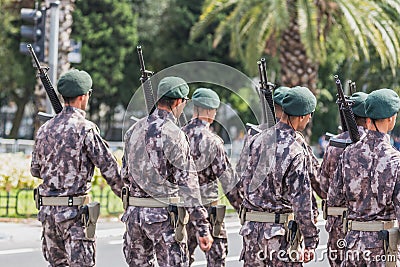 Turkish police special operations march for Military parade Editorial Stock Photo