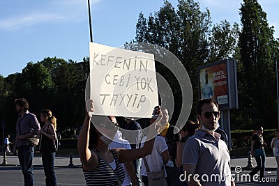 Turkish protest in Ankara Editorial Stock Photo