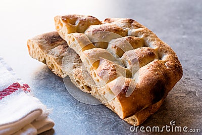 Turkish Ramadan Pita Bread / Ramazan Pidesi Stock Photo