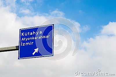 Turkish Road Signboard, Tepebasi district in Eskisehir / TURKEY Stock Photo