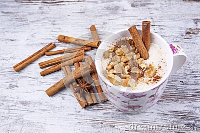 Turkish Drink; Sahlep Stock Photo