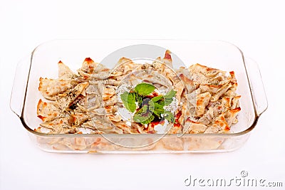 Turkish style delicious manti tatar borek Stock Photo