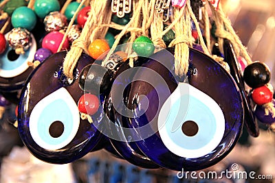 Turkish superstition evil eye beads, Stock Photo