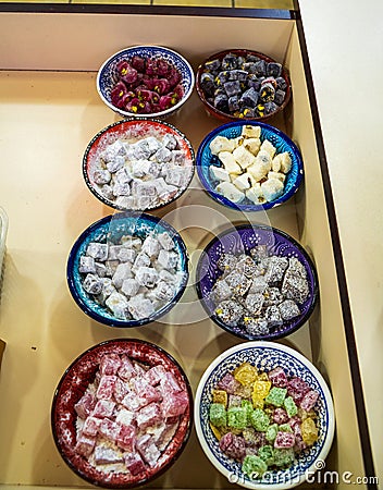Turkish sweets such as helva, candies etc Stock Photo