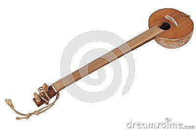 Turkish tambour. Long-necked folk string instrument of the lute family Stock Photo