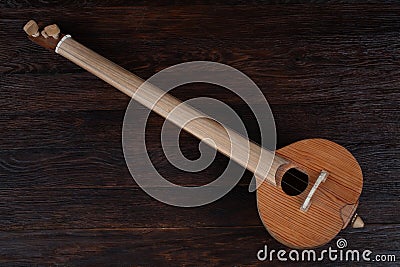 Turkish tambur. Long-necked folk string instrument of the lute family Stock Photo