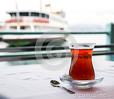 Turkish tea cup Stock Photo