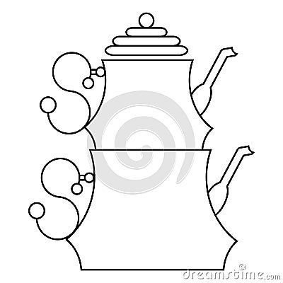 Turkish teapot icon, outline style Vector Illustration