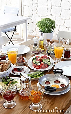 Turkish traditional breakfast Stock Photo