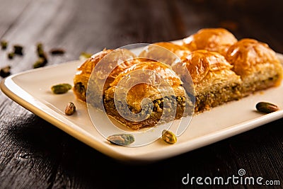 Turkish traditional dessert baklava Stock Photo