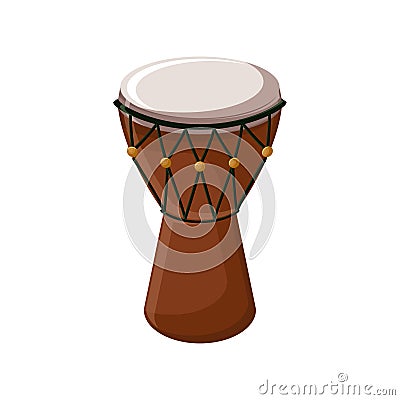 Turkish traditional drum isolated over white background. Vector Illustration