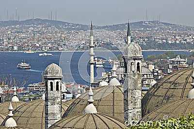 Turkish view on Bosporus. Stock Photo